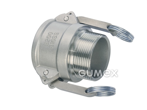 KAMLOK spojka DN15, vonkajší závit BSPT 1/2", 10bar, tesnenie NBR, -30°C/+90°C, nerezová oceľ